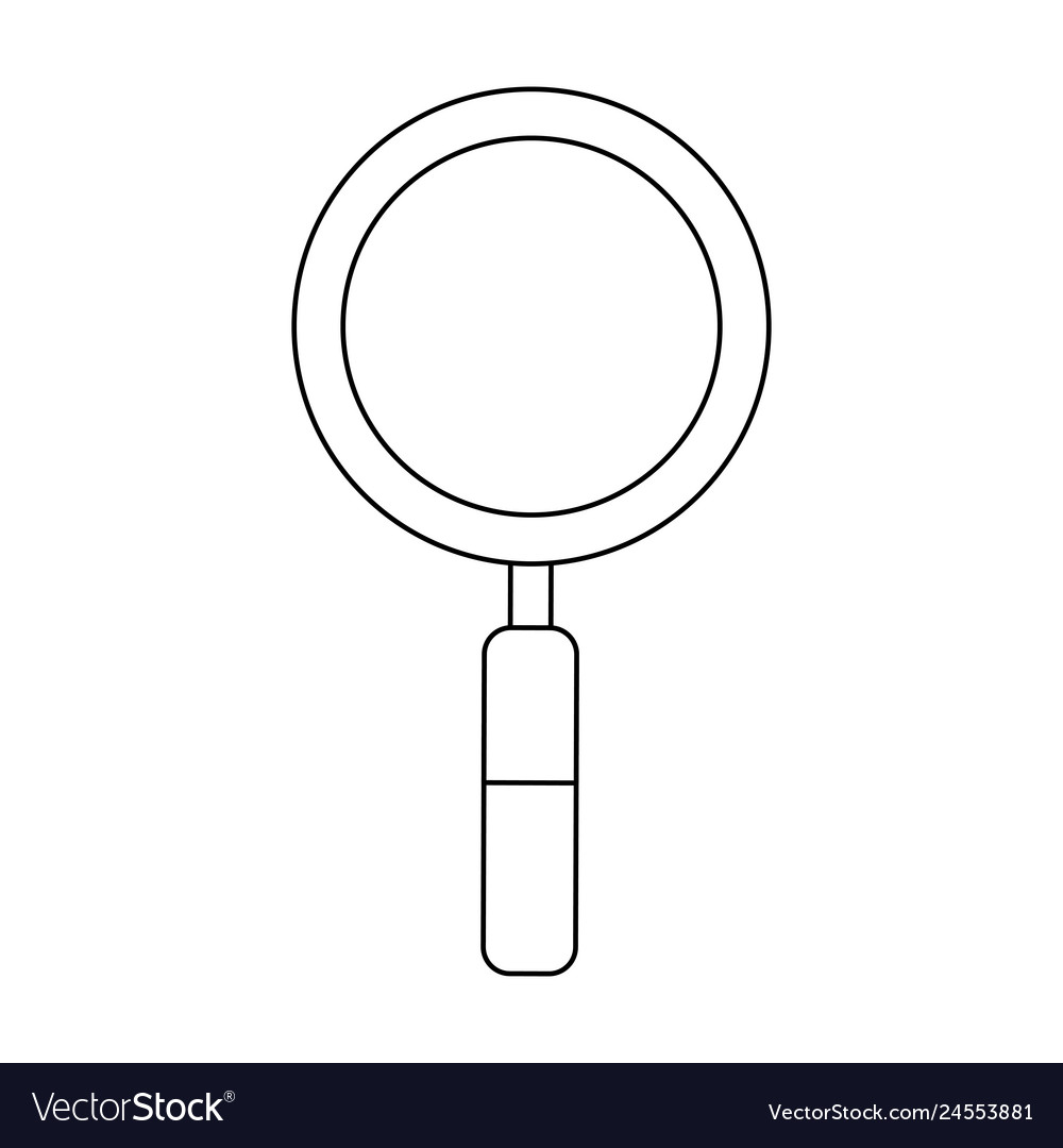 Magnifying glass symbol black and white Royalty Free Vector