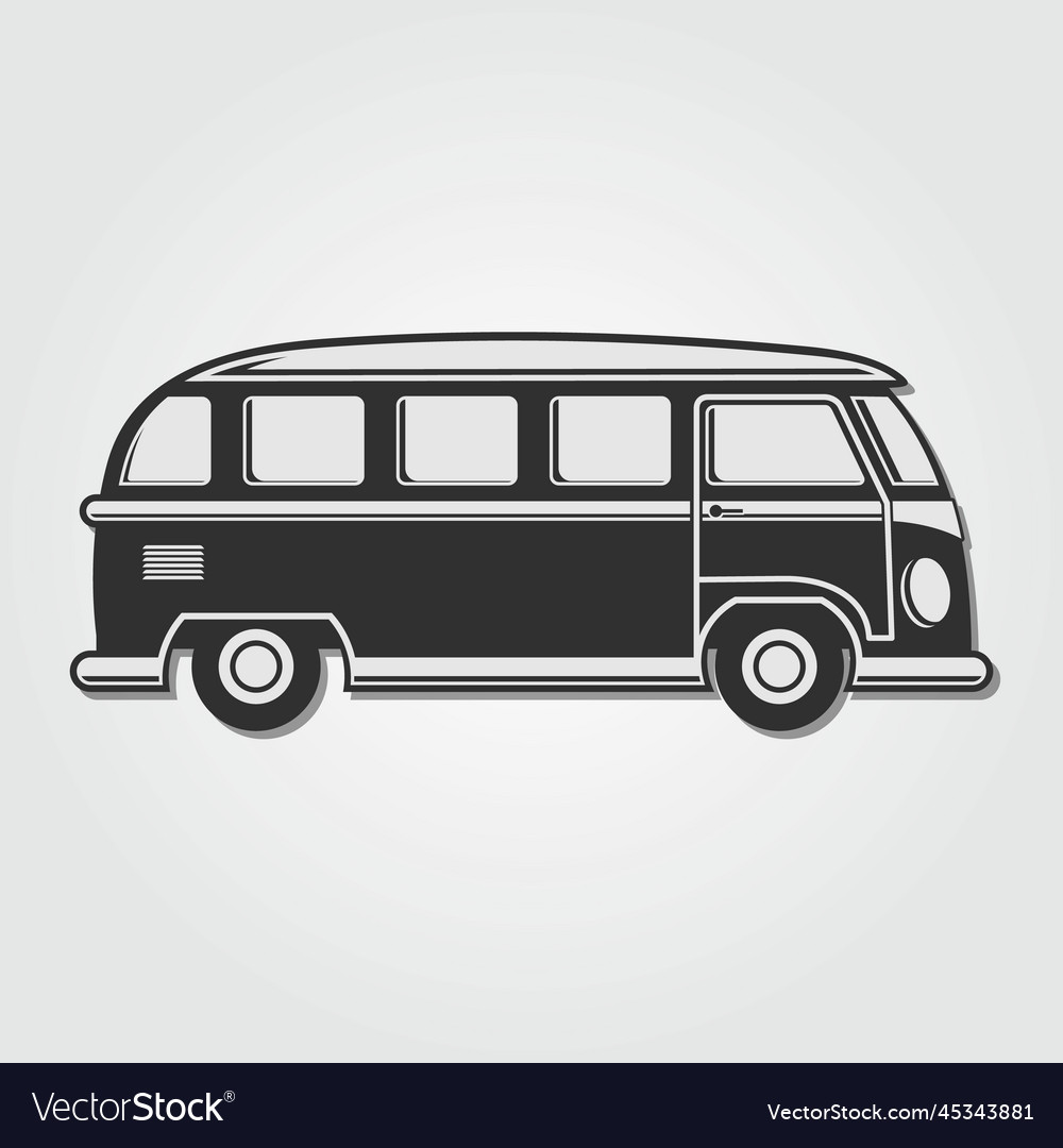 Retro minivan isolated on white background Vector Image