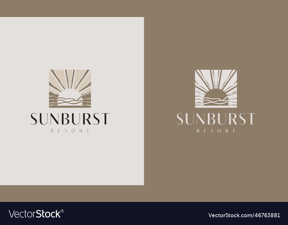 Sunset wave logo template universal creative