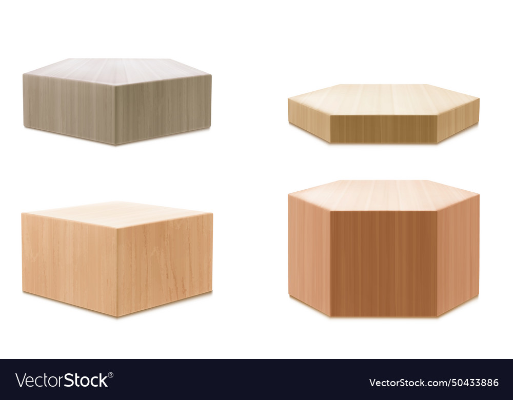 Brown wooden 3d product podium Royalty Free Vector Image