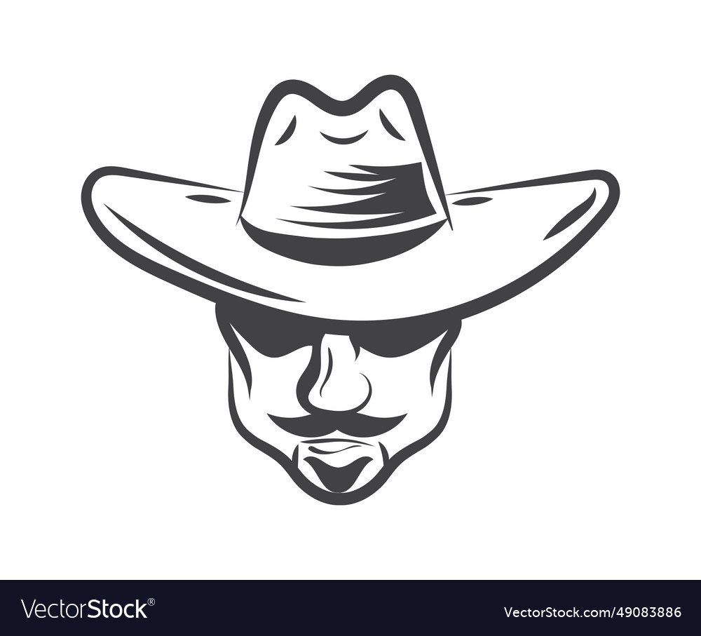 Cowboy hand draw Royalty Free Vector Image - VectorStock