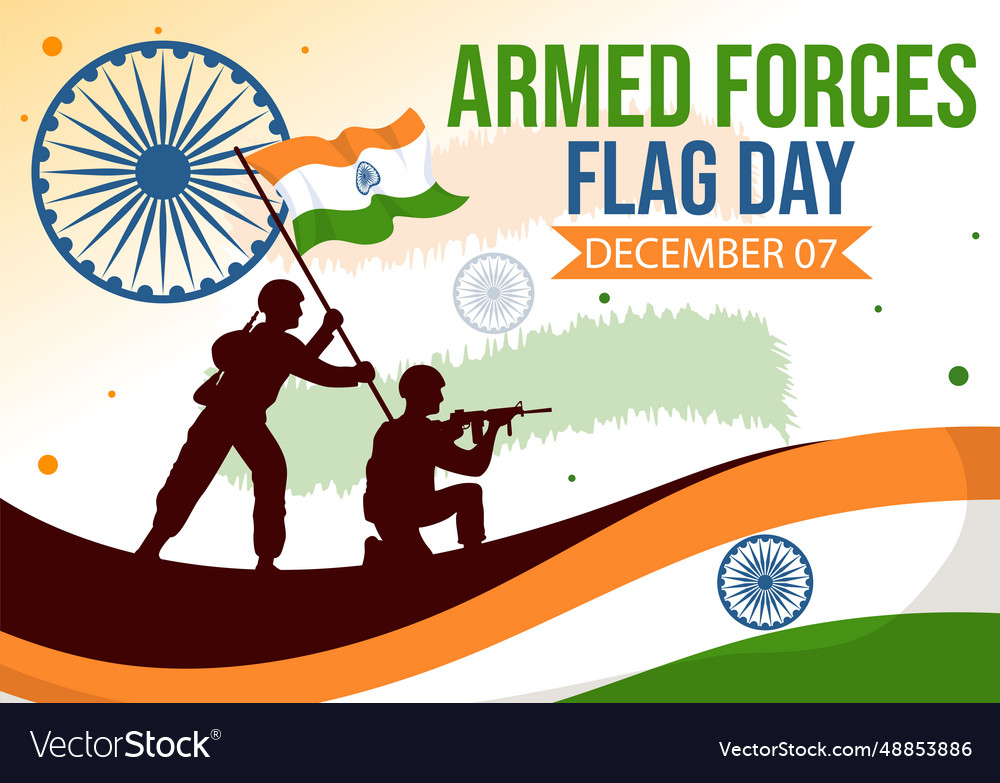 Indian armed forces flag day with india and army