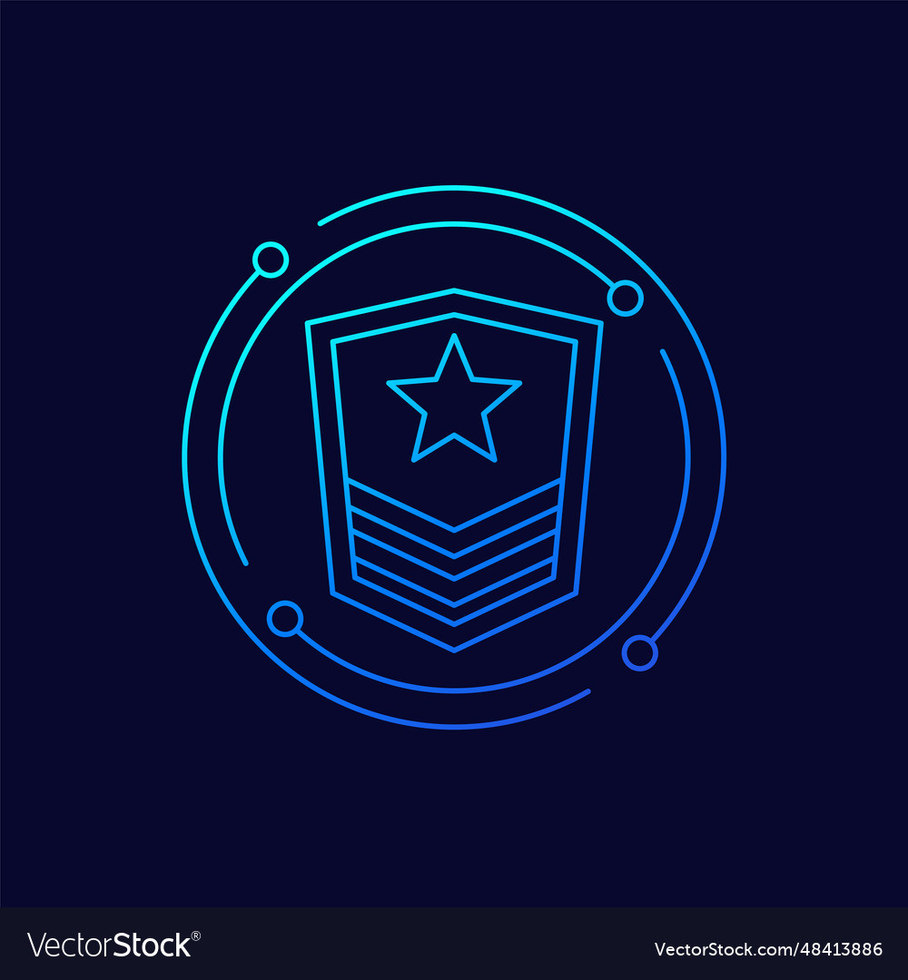 Military rank army icon linear design