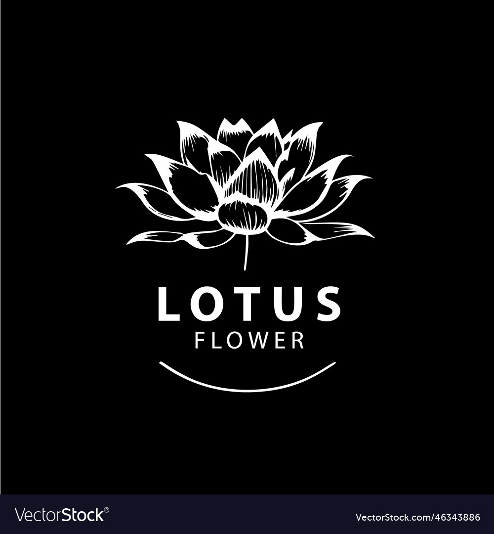 Minimalistic waterlily logo template white icon Vector Image Minimalistic waterlily logo template white icon Vector Image
