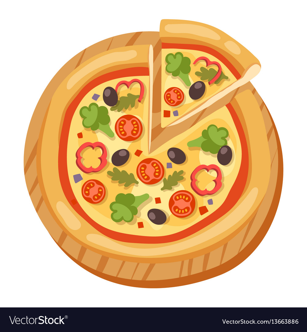 Pizza flat icons isolated Royalty Free Vector Image