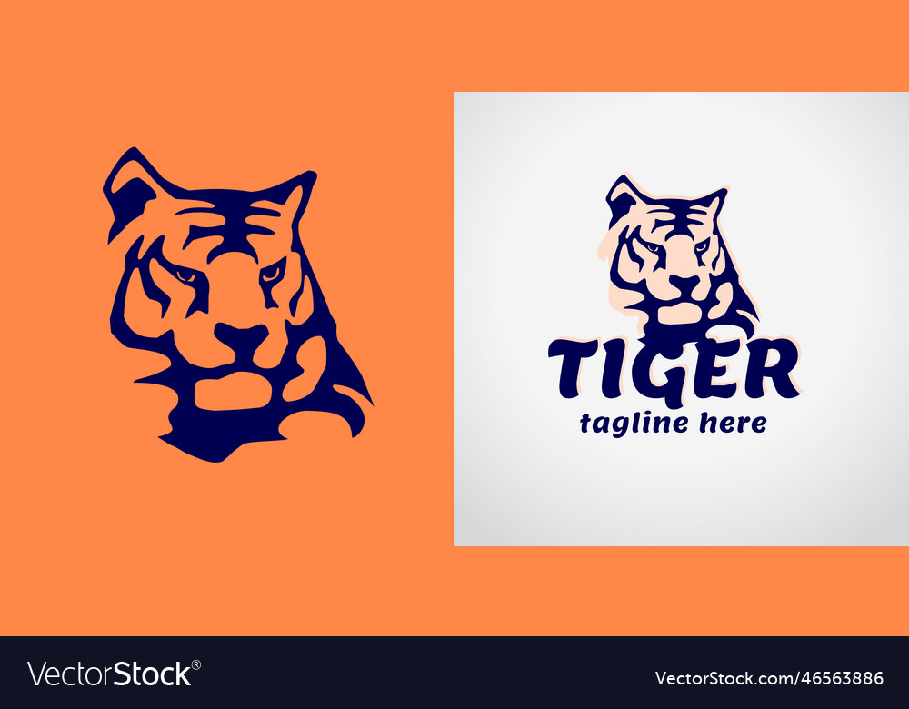 Tiger head face for logos emblems badges Vector Image