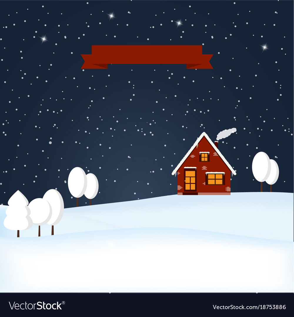 Winter wonderland night snow scene Royalty Free Vector Image