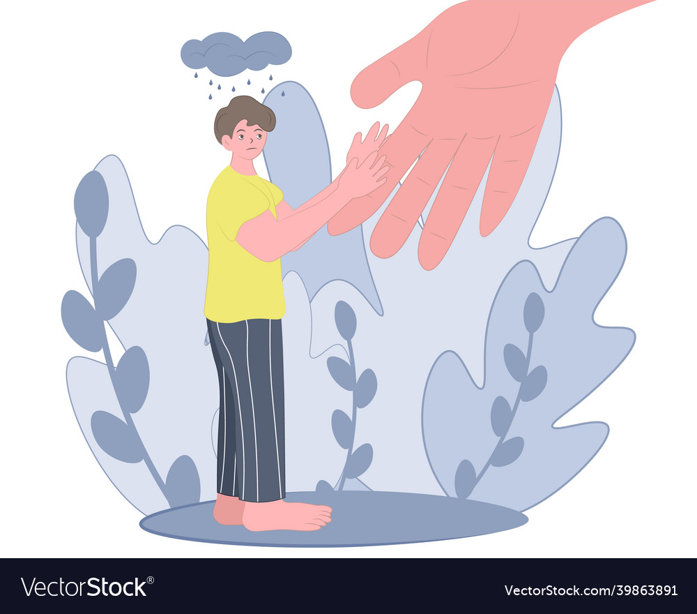 Helping in a depression preventing suicide Vector Image