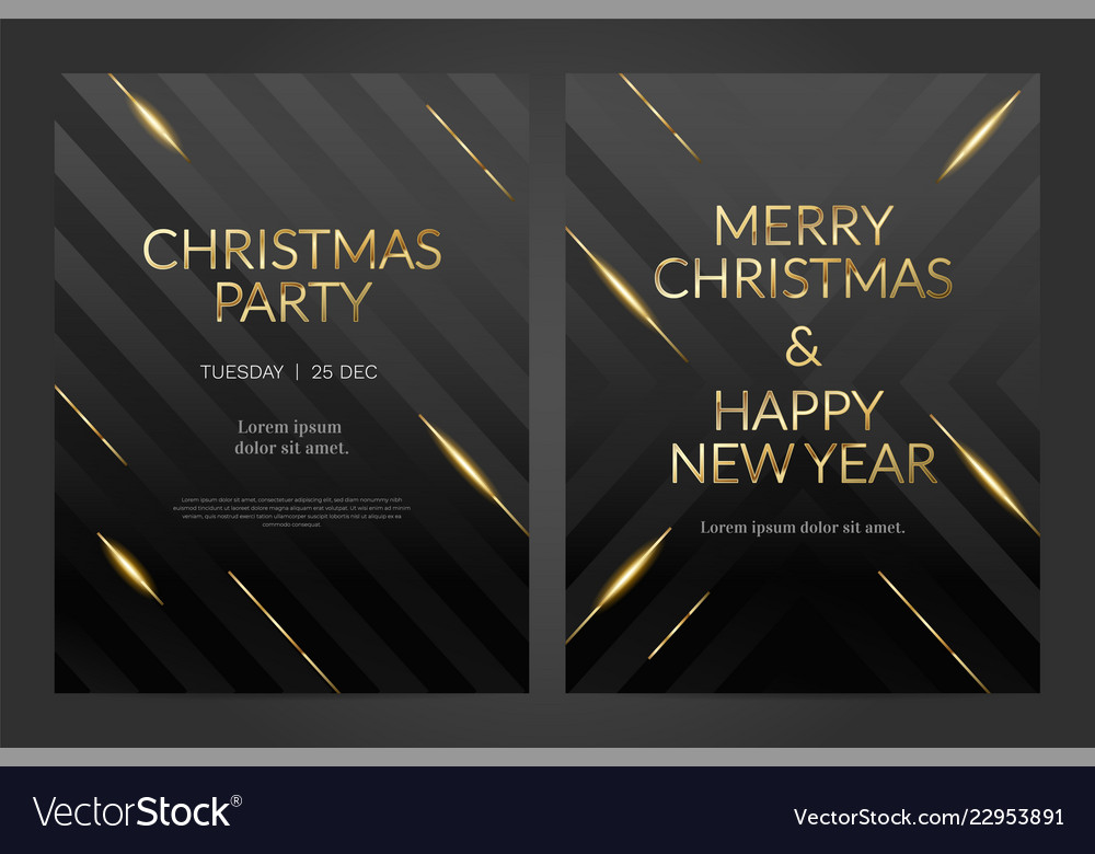invitation template gold lines on a black vector image