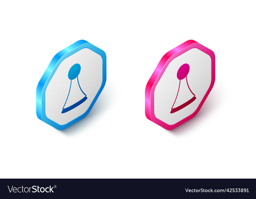 Isometric chip for board game icon isolated