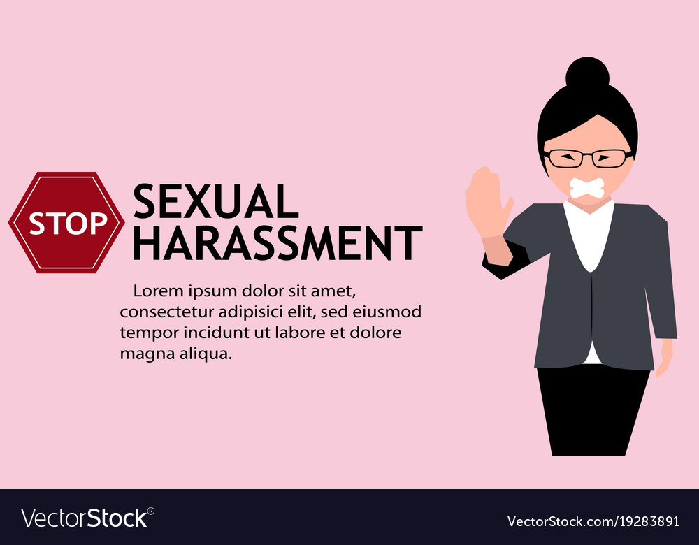 Sexual Harassment Poster With Girl Royalty Free Vector Image 