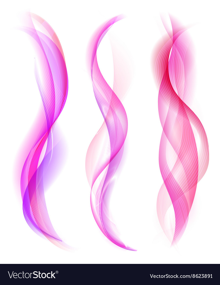 Smooth pink smoke isolated abstract wave Vector Image