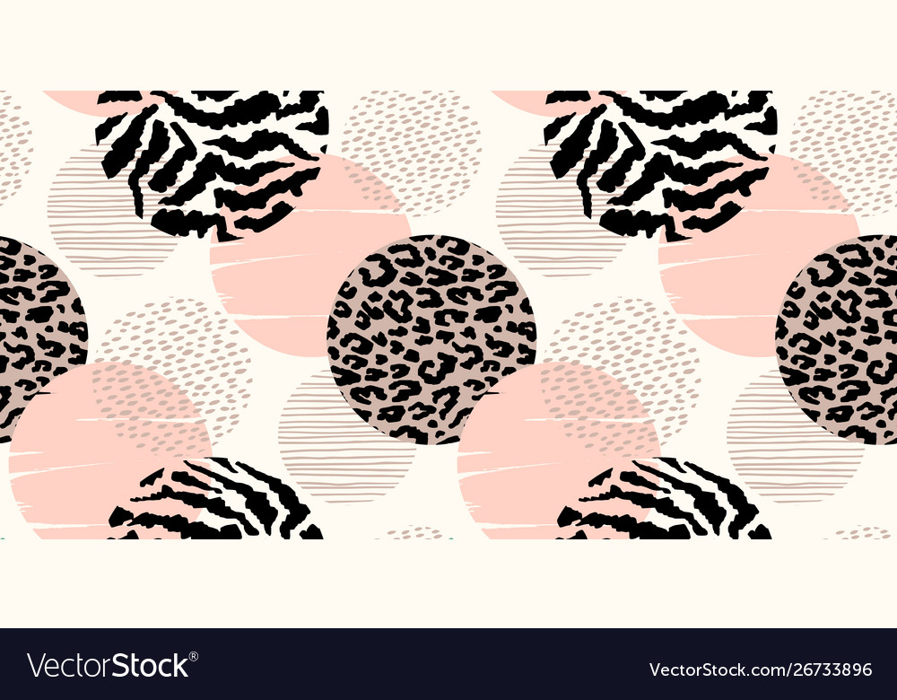 Abstract geometric seamless pattern with animal