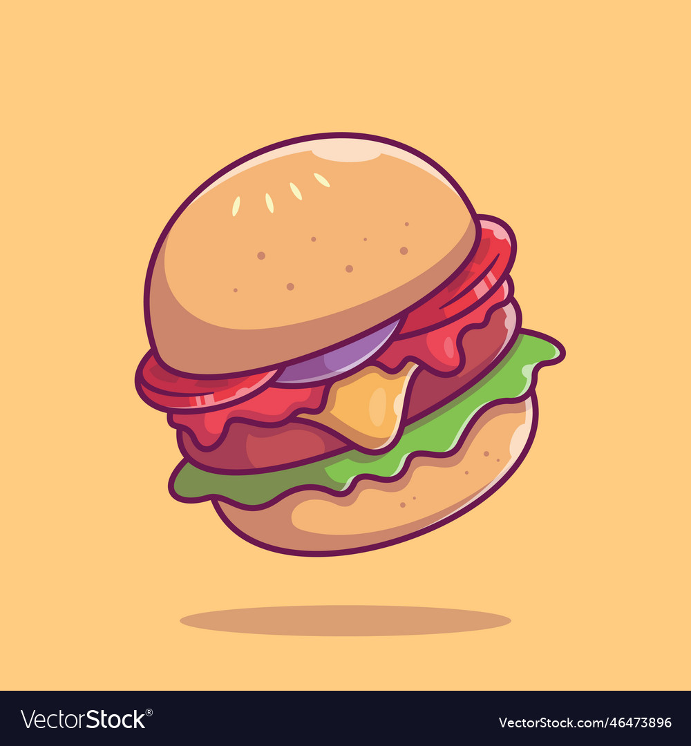 Cheese Burger Cartoon Royalty Free Vector Image 3761