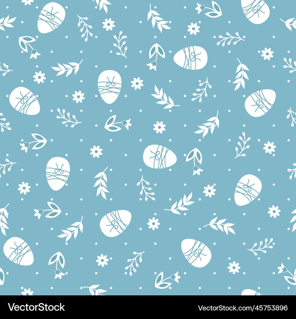 Lovely easter seamless pattern cute doodle eggs Vector Image