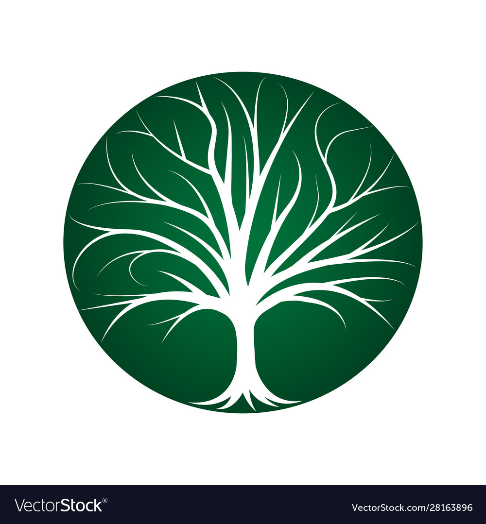 Natural tree silhouette Royalty Free Vector Image