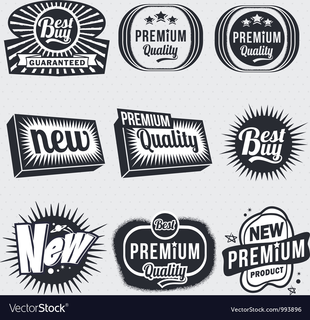 Vriendin eb ontwikkeling Retro vintage labels Royalty Free Vector Image