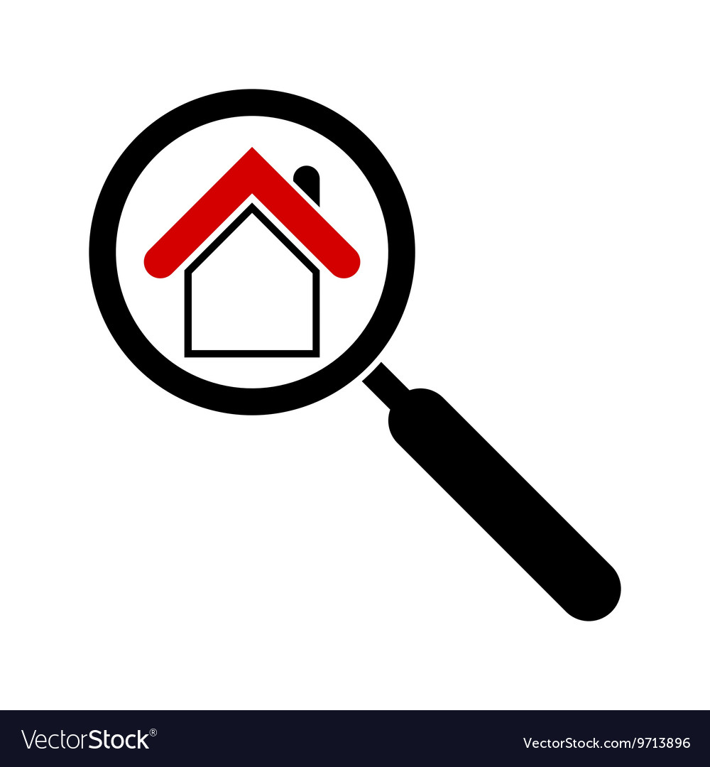 Search house icon magnifier real estate