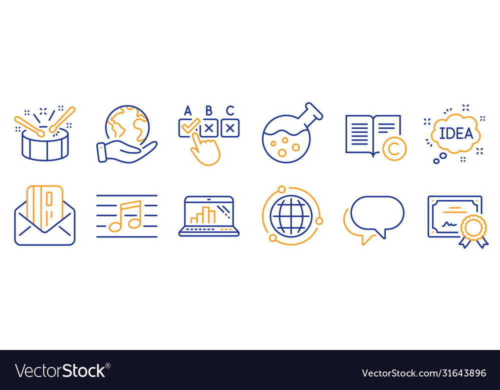 Set education icons such as chemistry lab