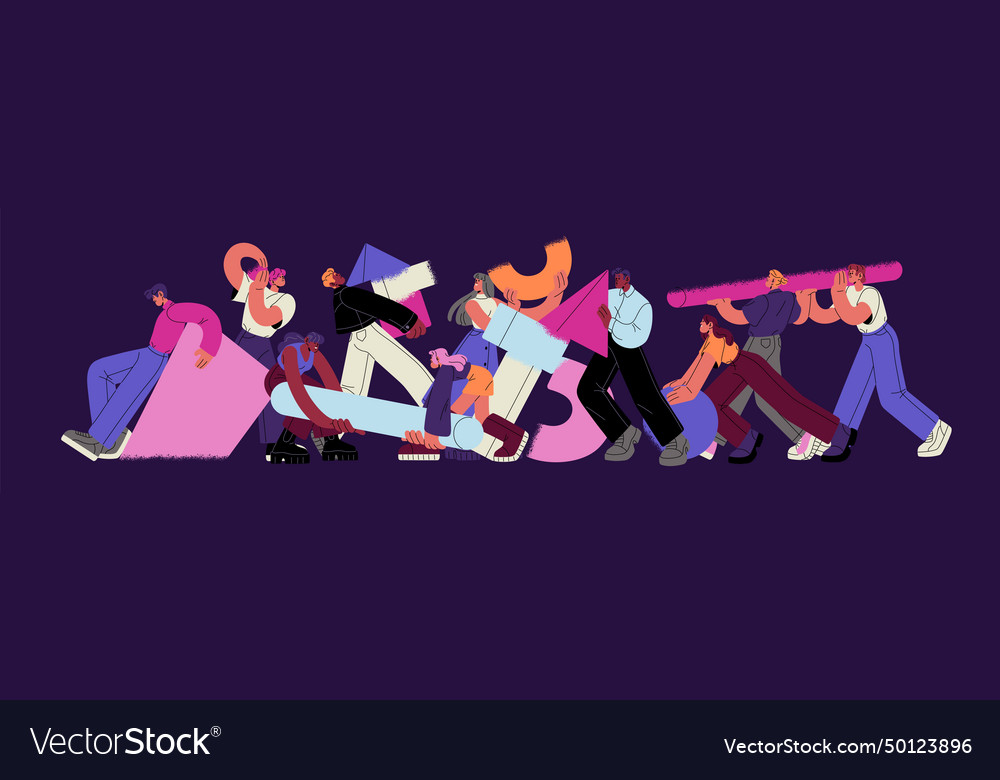 Team building teamwork concept employees work Vector Image