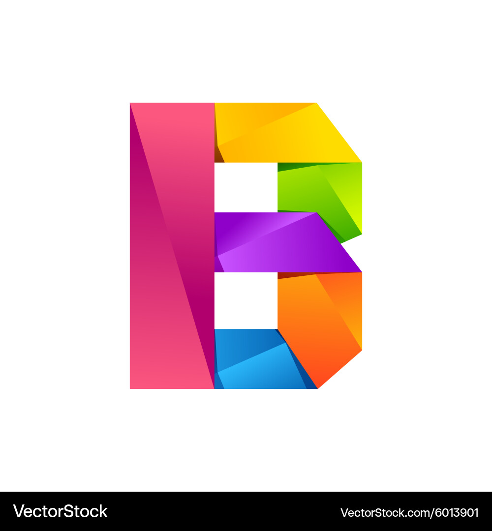 B letter one line colorful logo design template Vector Image