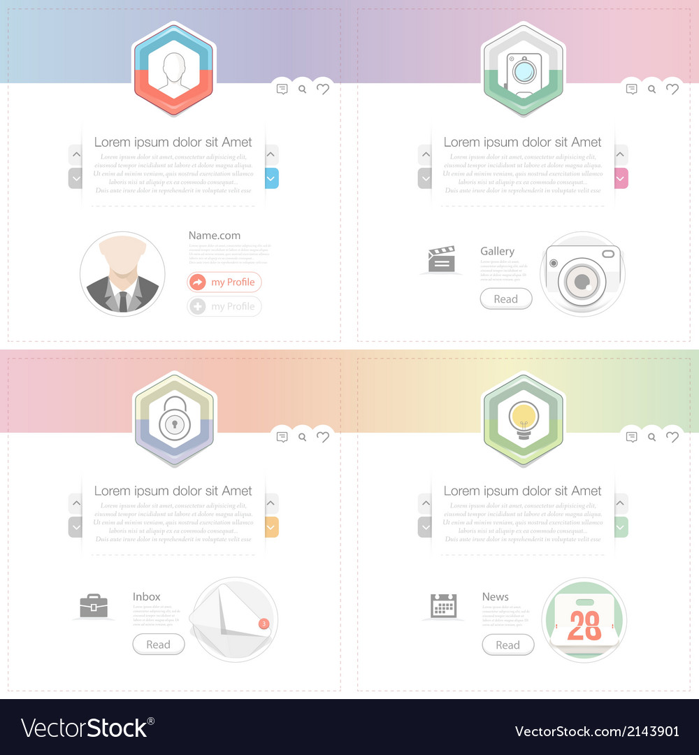 Communication web design elements Royalty Free Vector Image