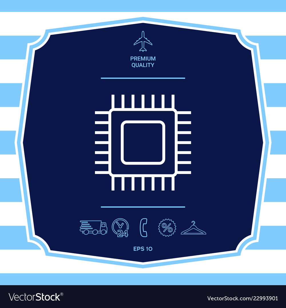 Cpu symbol icon graphic elements for your design