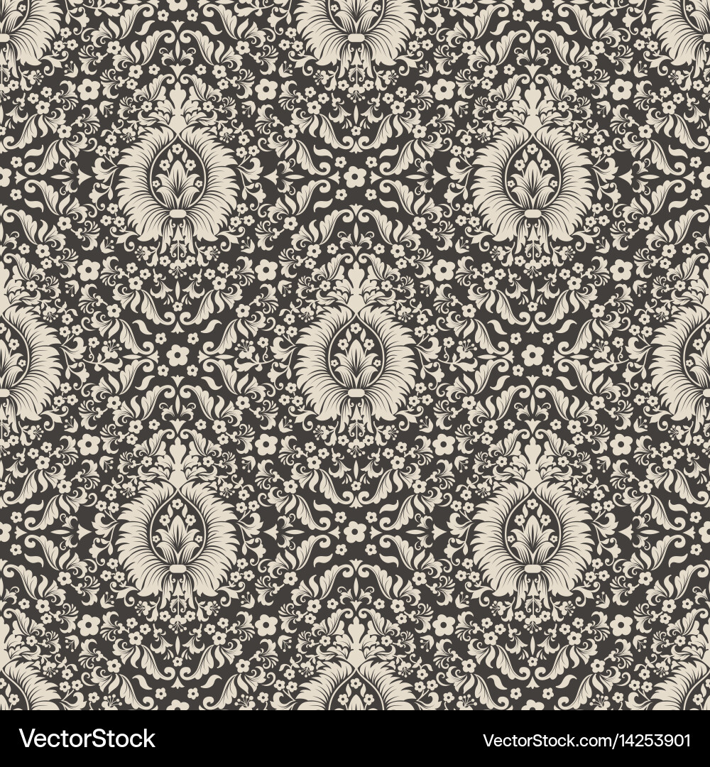 Damask seamless pattern background Royalty Free Vector Image