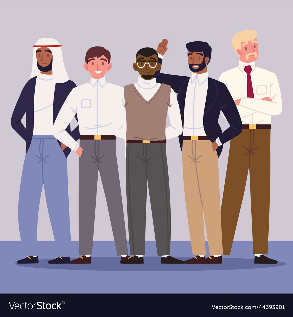 Diverse men characters Royalty Free Vector Image