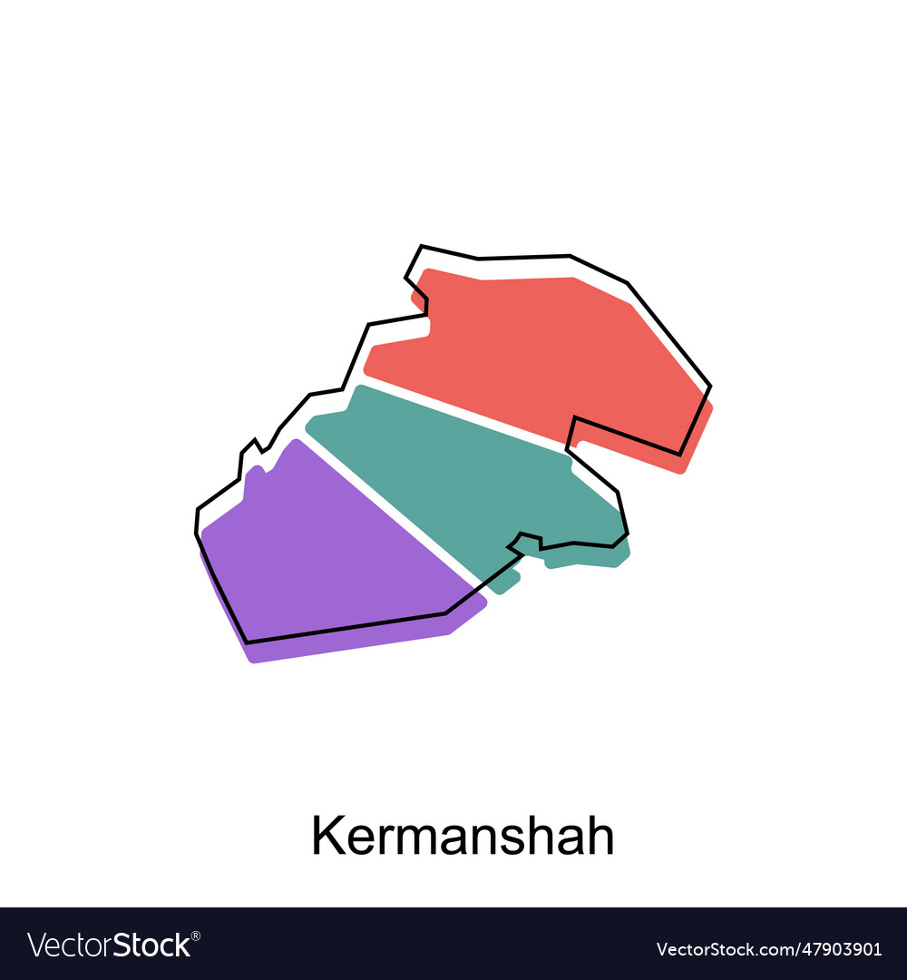 Kermanshah city of iran map Royalty Free Vector Image