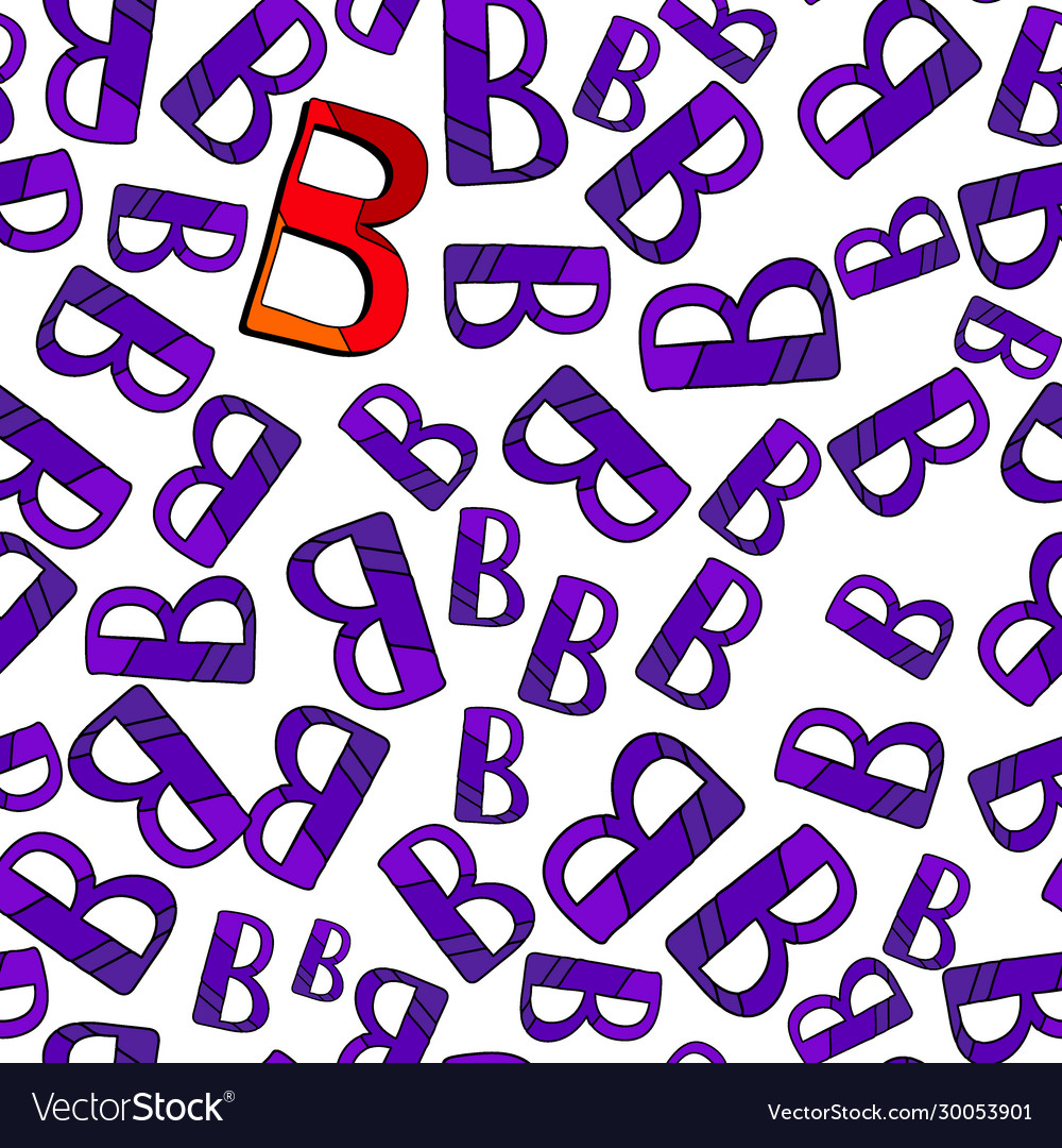 Letters b - seamless pattern