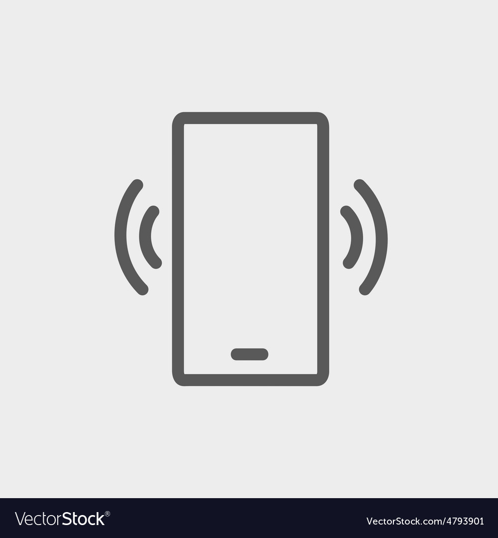 Mobile phone vibrating thin line icon