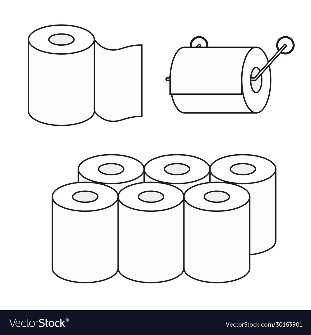 Toilet paper roll icon set toilet paper Royalty Free Vector