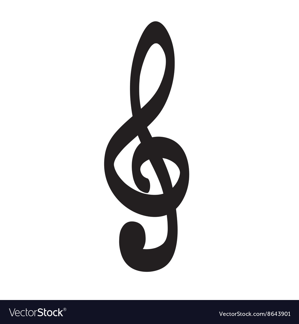 Violin key icon hand drawn Royalty Free Vector Image