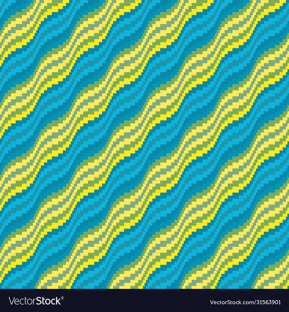 Wavy seamless pattern in yellow and blue