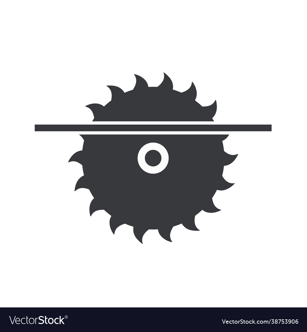 black filled circular saw icon isolated royalty free vector