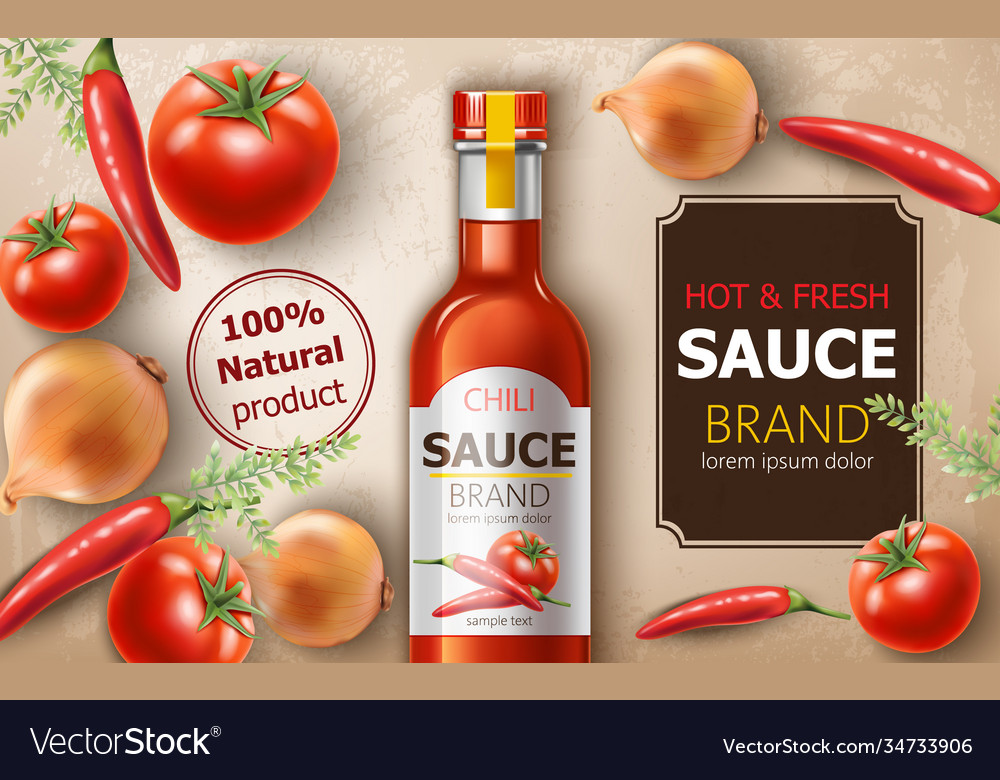 Bottle fresh and hot natural chili sauce