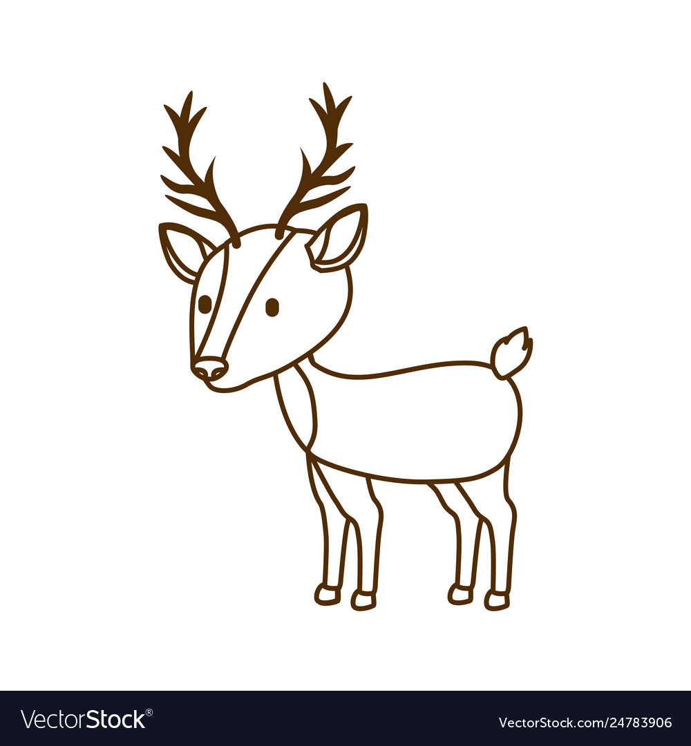 Christmas reindeer isolated icon Royalty Free Vector Image