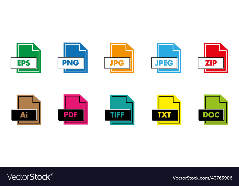 File type icon set format of documents