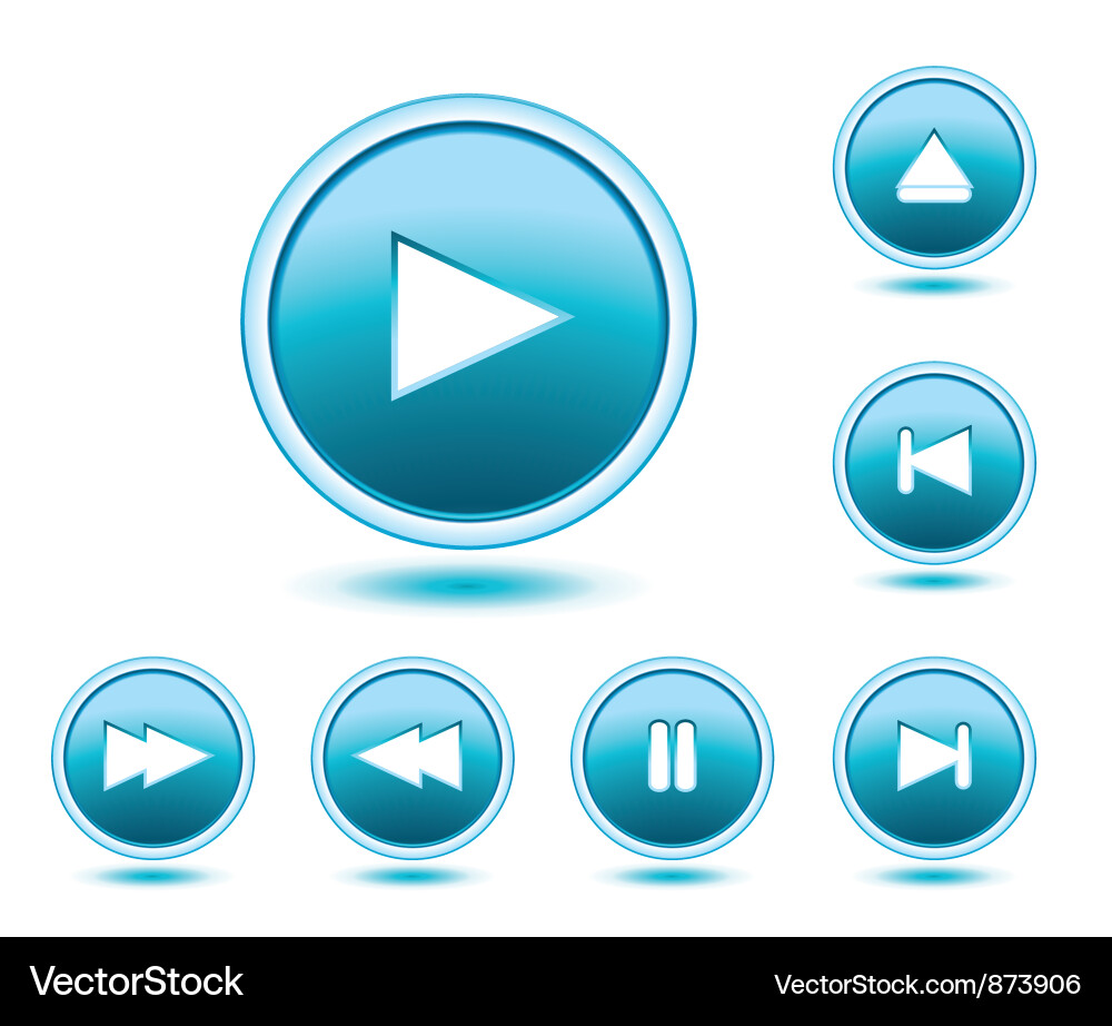 Glossy buttons set Royalty Free Vector Image - VectorStock