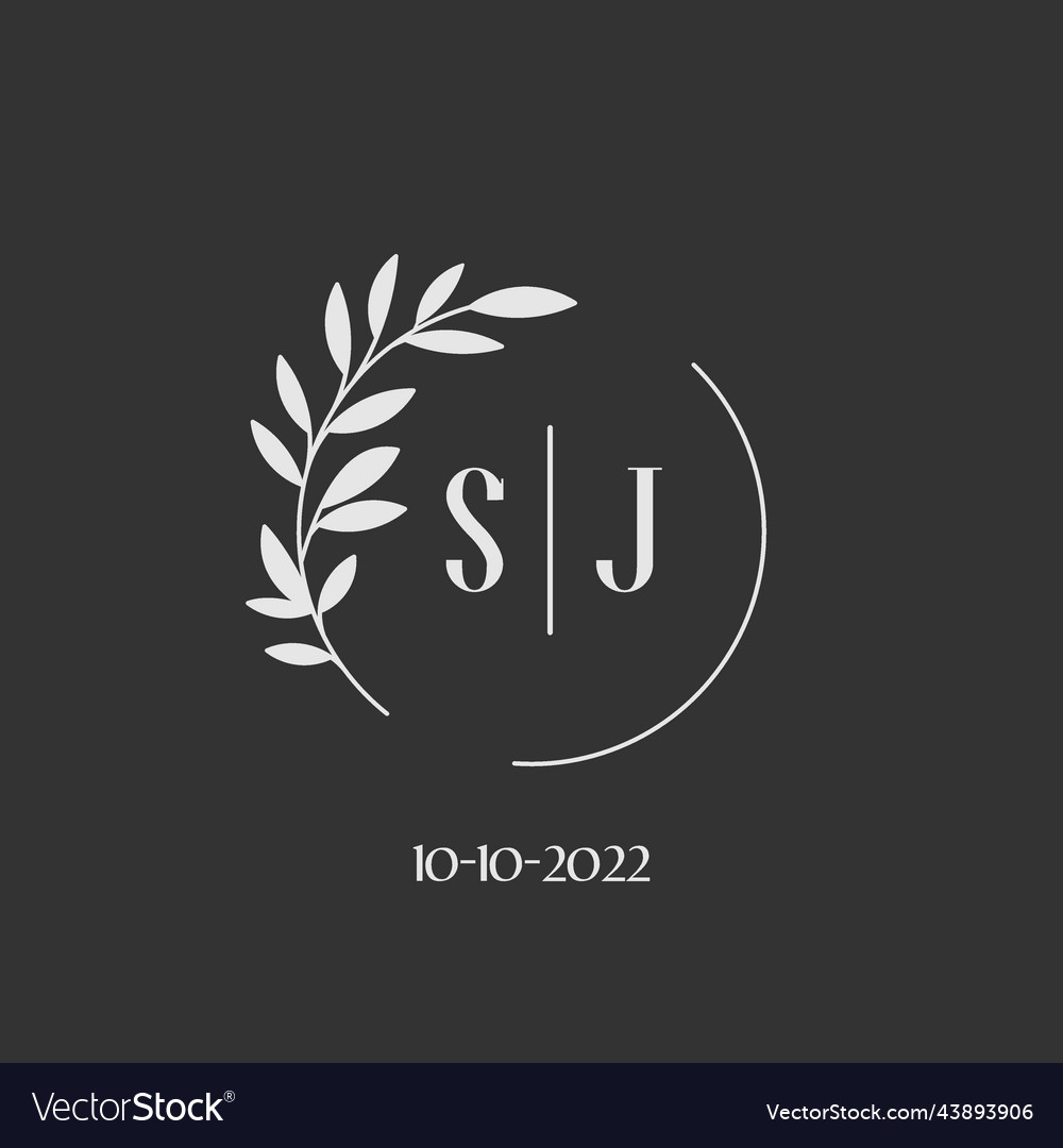 Initial letter sj wedding monogram logo design