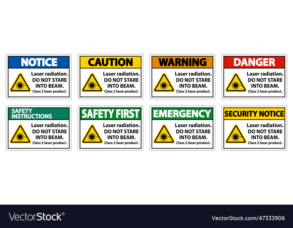 Laser radiationdo not stare into beamclass 2 Vector Image