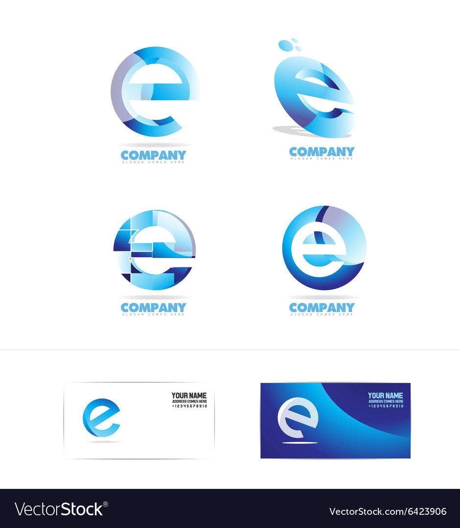 Letter e logo icon set Royalty Free Vector Image