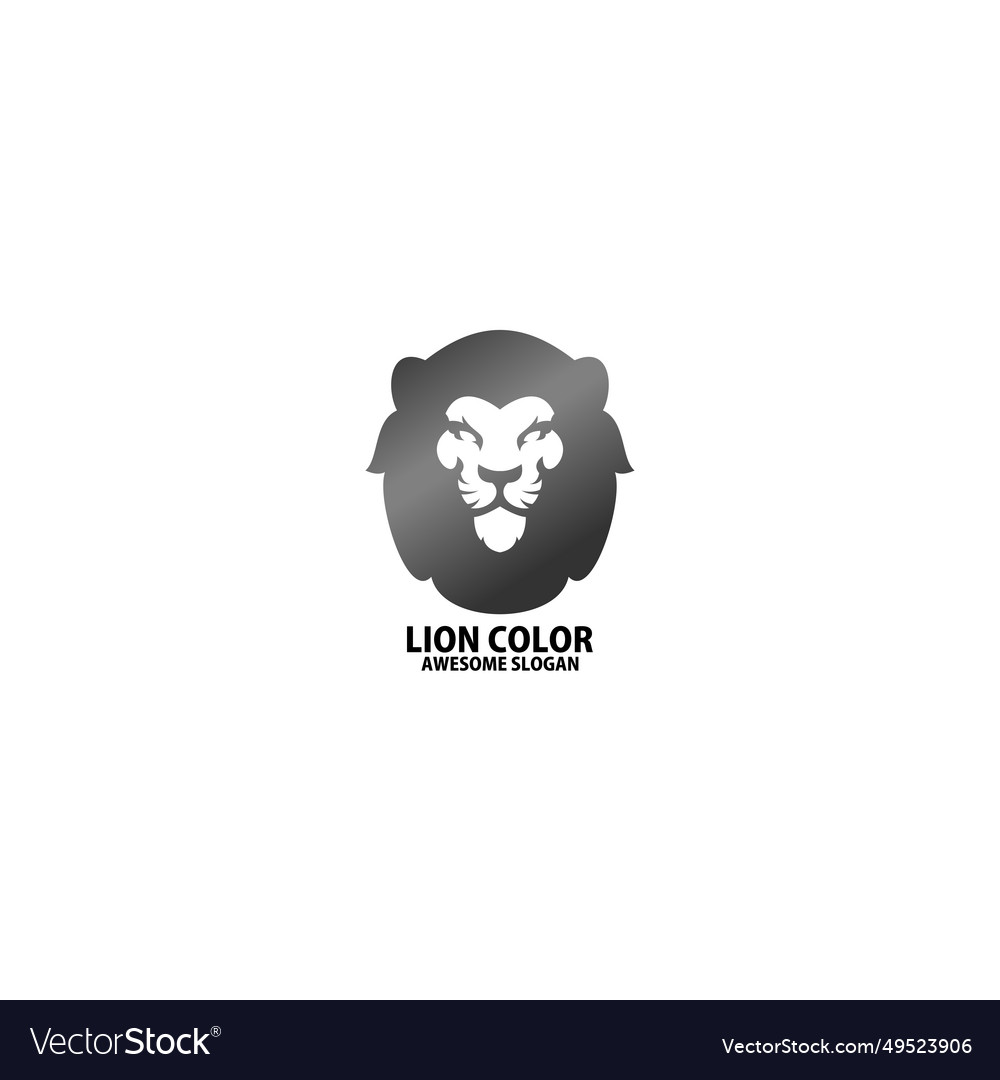 Lion head logo design gradient color Royalty Free Vector