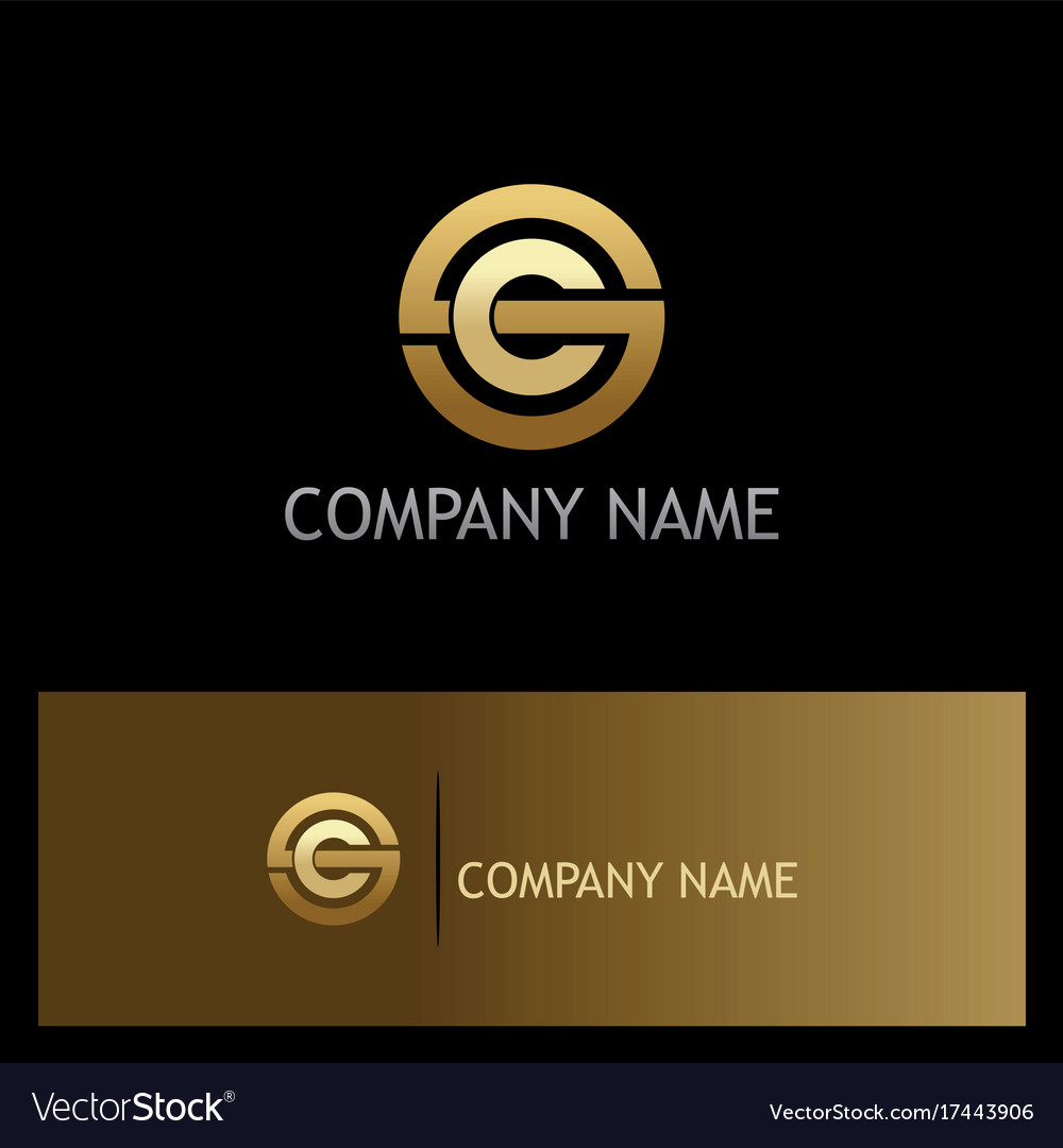 Round Letter C Gold Logo Royalty Free Vector Image