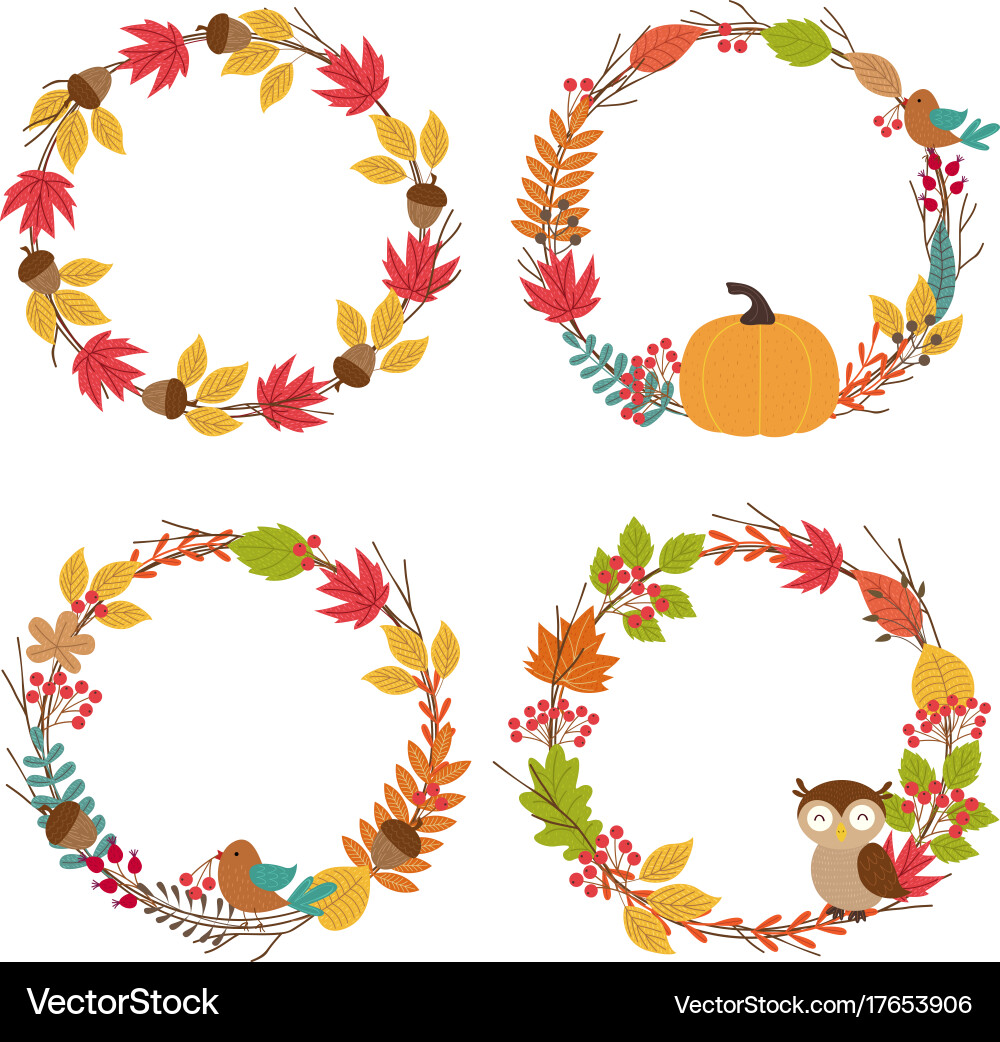 Set isolated autumn frames Royalty Free Vector Image