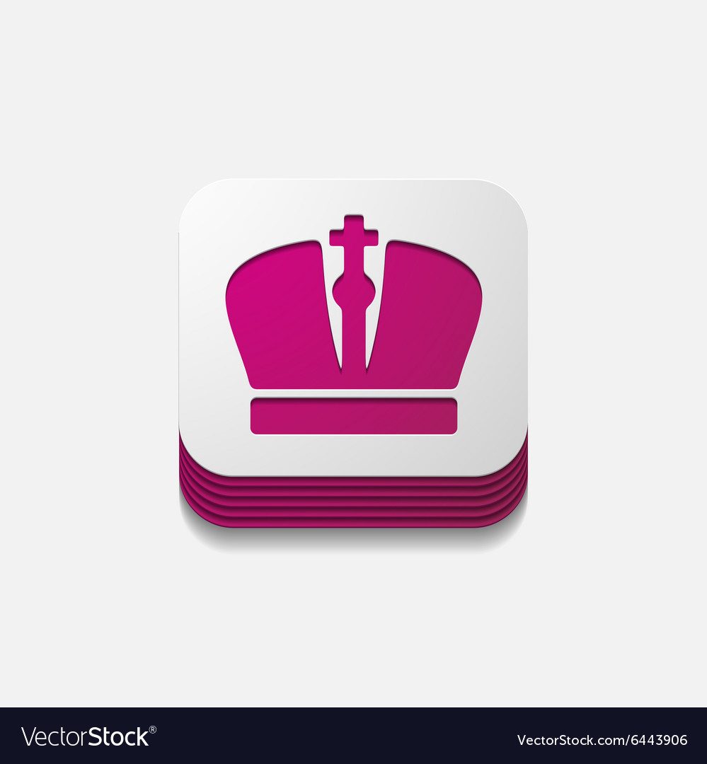 Square button crown