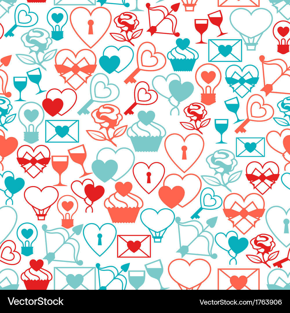 Valentines and wedding seamless pattern Royalty Free Vector