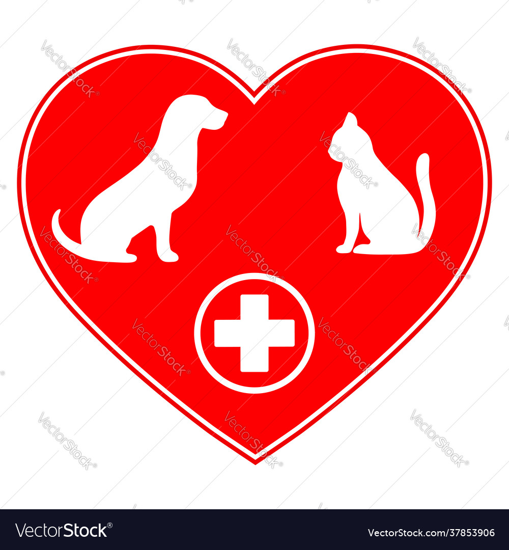 Veterinary Emblem With Dog And Cat Royalty Free Vector Image