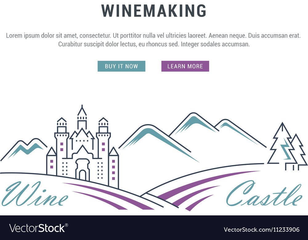 Wine Banner For Website Banner And Landing Page Vector Image
